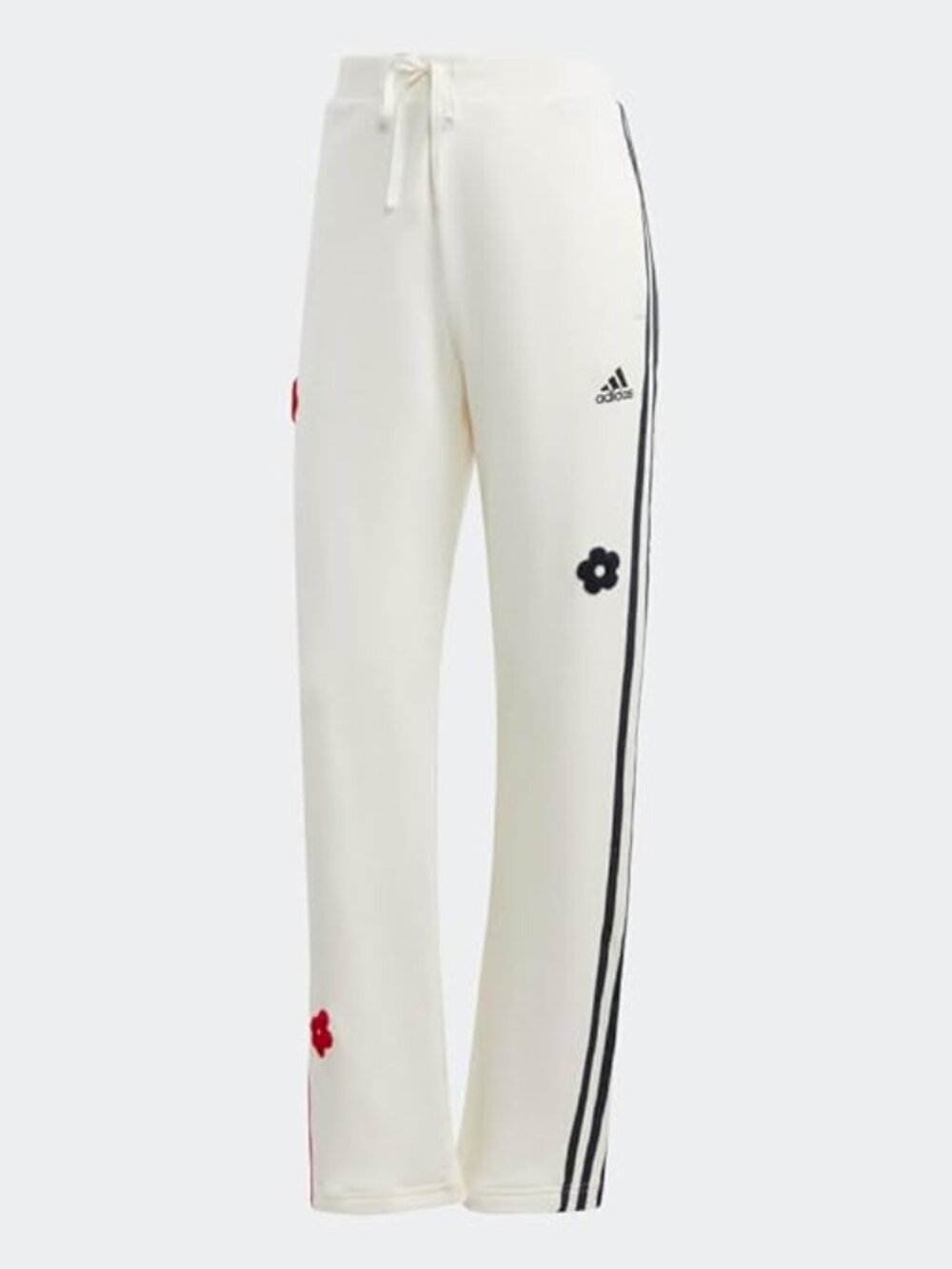 ADIDAS White Wide-Leg women’s 3 stripes track pants XL